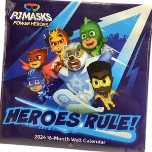 PJMASKS Power Heroes Rule! 2024 16-Month Collector's Calendar New Sealed Package